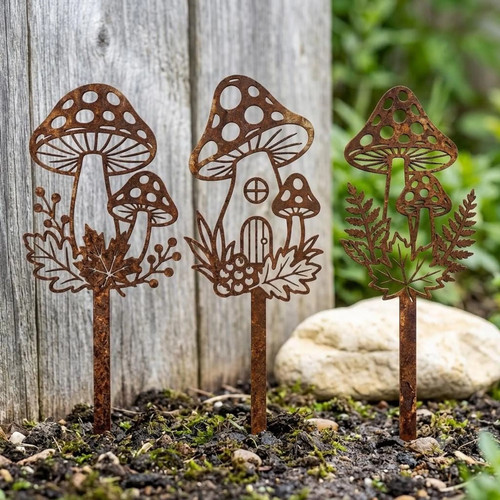 Edelrost pilz gartenstecker - pilz, 32