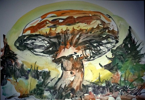 Aquarell pflanzen pilze - aquarell, im